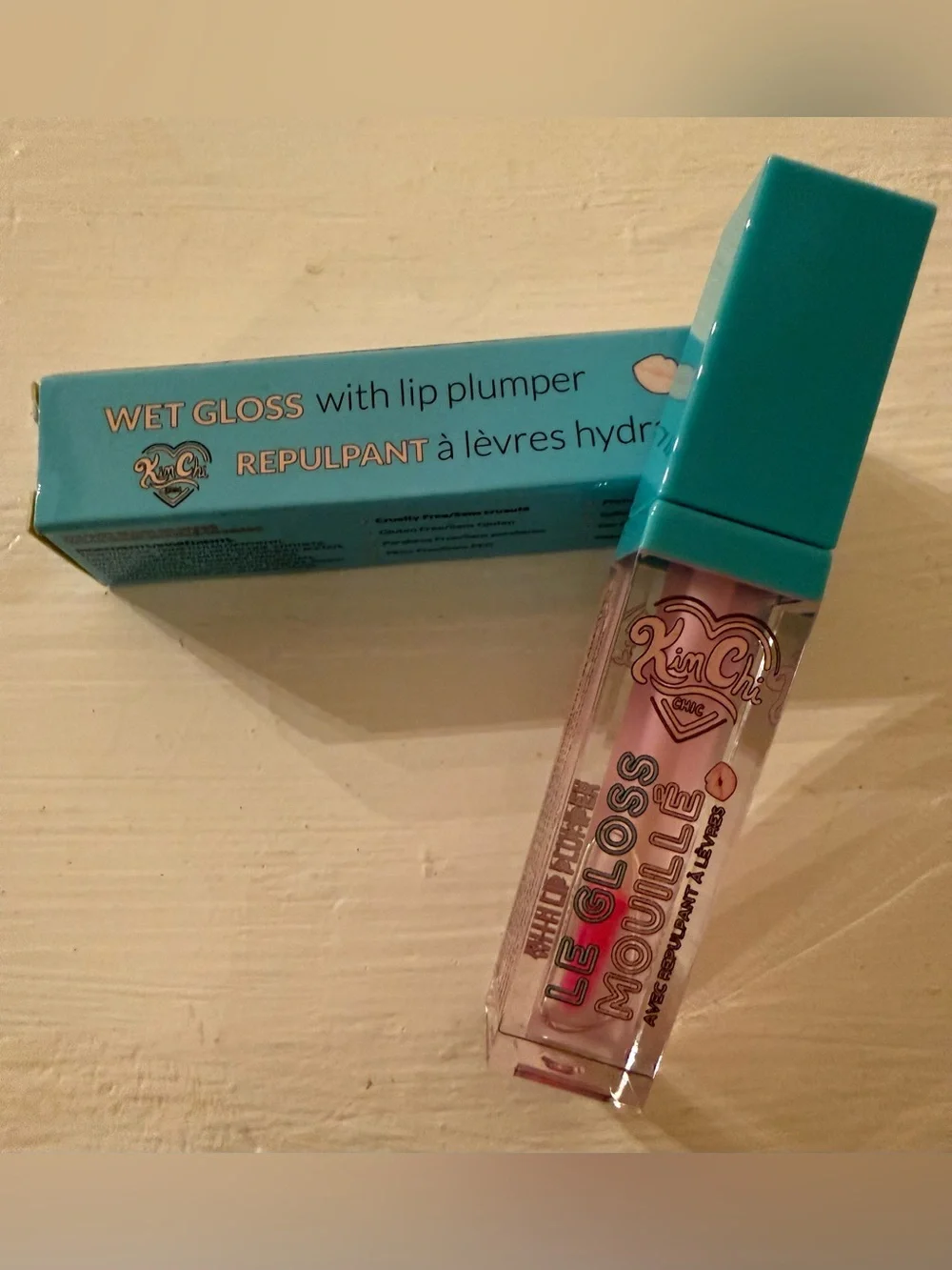 KimChi Chic Beauty Wet Gloss with Plumper “Miami”~ (translucent hot pink)